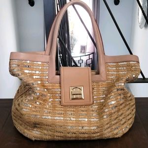 KATE SPADE Straw and Sequin Bag